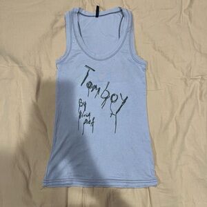 TomboyX Light gray Graphic Tank Top